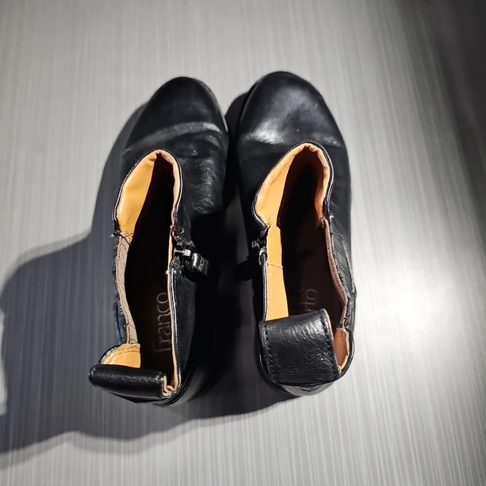 Franco Sarto Linc Casual Bootie Black Leather Upper Womens 6M Excellent PreOwned